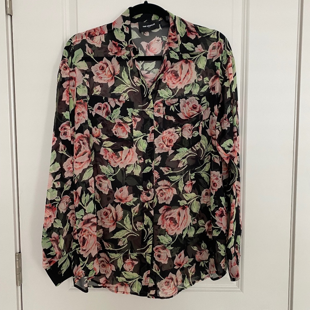THE KOOPLES - Silk Rose-Print Blouse